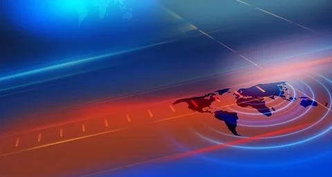 Graphical world map with wave lines concept series イラスト素材