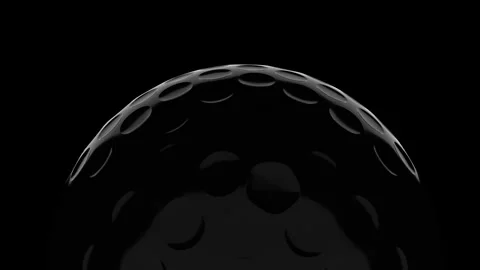 A graphically depicted golf ball is rotating against a uniform background. .. Stock Footage 266061941
