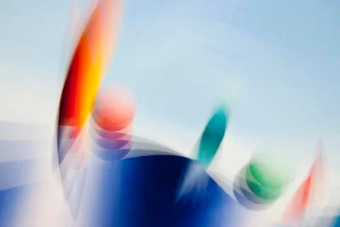 Graphically presented blurred sailboats, acrylic picture, artist gerhard krau 스톡 일러스트
