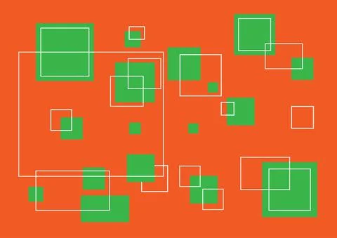 Graphics abstract background square outline orange green white vector Illustrazione stock