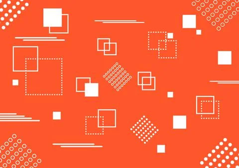 Graphics abstract background square outline orange green white vector Stock Illustration