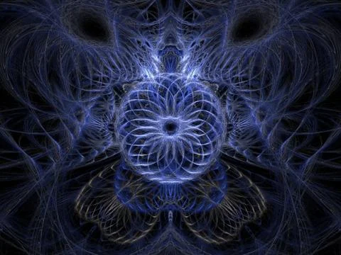 Graphics abstract texture. Computer rendered background. 3D fractal. Intricat Stock Illustration
