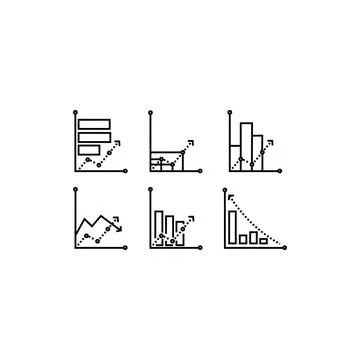 Graphics and statistics icons set Stock Illustration