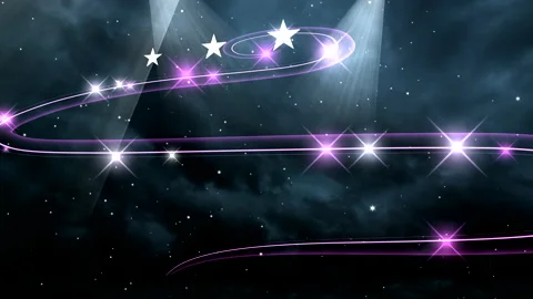 Graphics on the background of the starry sky. For title, text, name, logo, intro Stock Footage 179908416