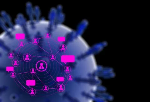 Graphics blue human social network Stock Illustration
