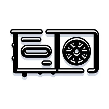Graphics card cooler with fan for computer hardware 库存插图