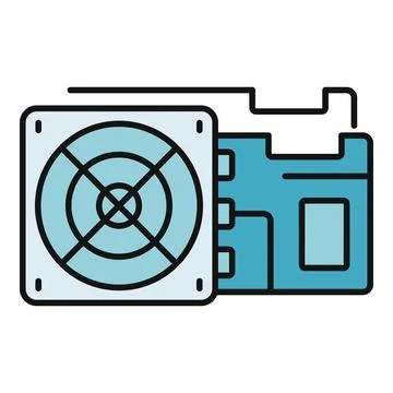 Graphics card cooler fan computer hardware icon Illustrazione stock