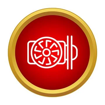 Graphics card cooler icon indicating hardware concept Stock Illustration