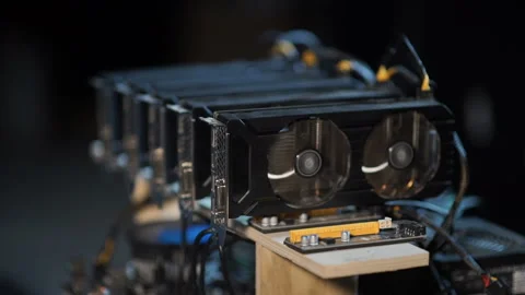 Graphics card for cryptocurrency production Stock Footage 87710750
