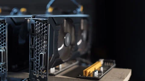 Graphics card for cryptocurrency production Stock-Footage 87716725