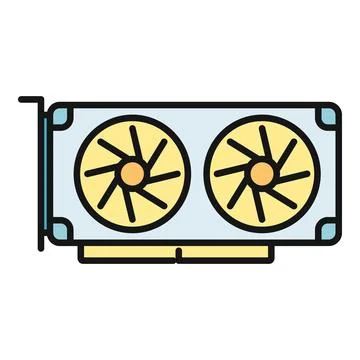 Graphics card gaming computer hardware electronic component icon Illustrazione stock