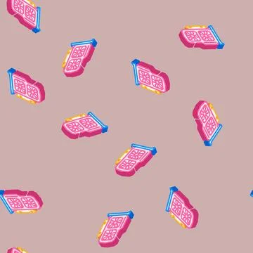 Graphics card gaming pc isometric icon seamless pattern Stock Illustration