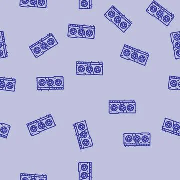Graphics card gaming pc line seamless pattern イラスト素材