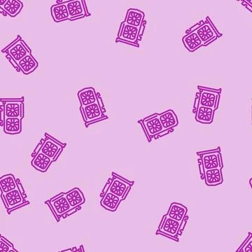 Graphics card gaming pc line vector seamless pattern Stock Illustration