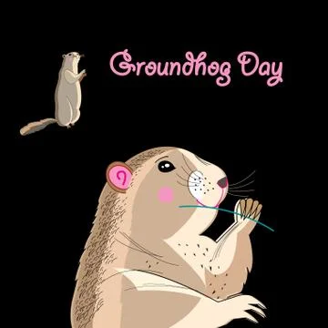 Graphics card for Groundhog Day Stock Illustration