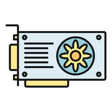 Graphics card icon for computer hardware components Stock Illustration