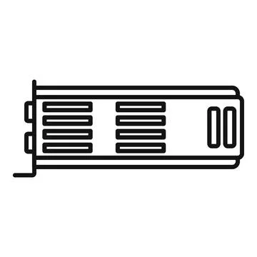 Graphics card icon outline vector. Video graphic Stock-Illustration