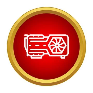Graphics card icon representing computer hardware technology Stock Illustration