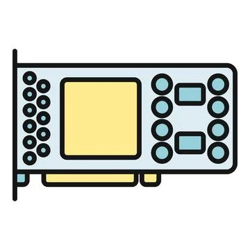 Graphics card icon representing computer hardware component Stock Illustration