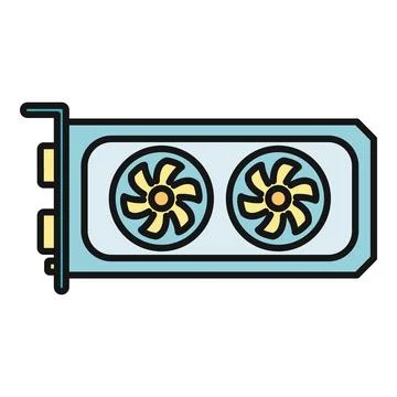 Graphics card icon representing computer hardware and gaming Illustrazione stock