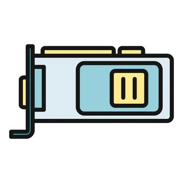 Graphics card icon representing computer hardware component Stock Illustration