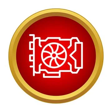 Graphics card icon representing computing power and gaming performance Stock Illustration