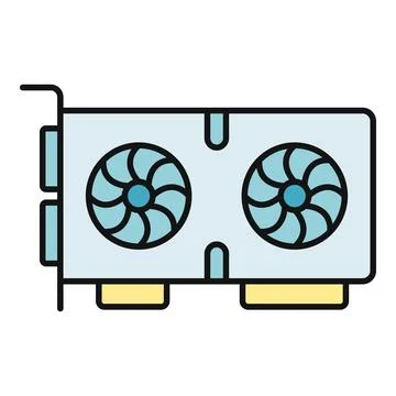 Graphics card icon representing computing and gaming hardware Illustrazione stock