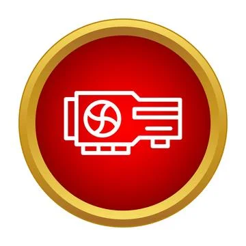 Graphics card icon representing computing hardware connection Stock Illustration