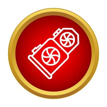 Graphics card icon showing two gpus for gaming and computer components Stock-Illustration