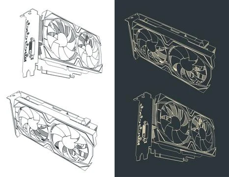 Graphics card illustrations Stock Illustration