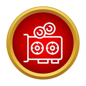 Graphics card mining cryptocurrency transaction icon concept Stock Illustration