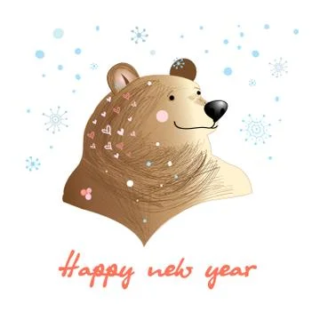 Graphics card with a picture of a bear Stock Illustration