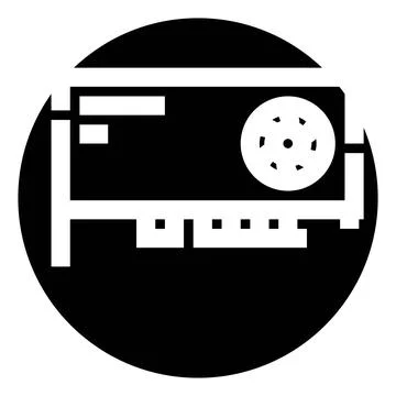 Graphics card processing unit computer hardware icon Stock Illustration