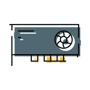 Graphics card processing unit computer hardware component Illustrazione stock