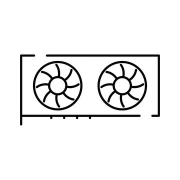 Graphics card processing unit computer hardware icon 스톡 일러스트