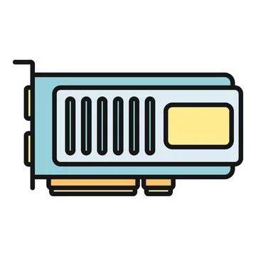 Graphics card processing unit computer hardware component Stock Illustration