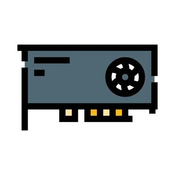 Graphics card processing unit for computing technology Stockillustratie