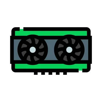 Graphics card processing unit with cooling fans イラスト素材