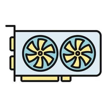 Graphics card processing unit with dual cooling fans Illustrazione stock