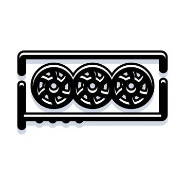 Graphics card processing unit hardware component icon Stock Illustration