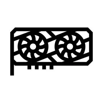 Graphics card processing unit icon for computer hardware Illustrazione stock