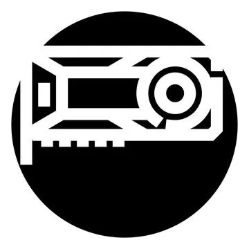 Graphics card processing unit icon for computing technology Stock Illustration