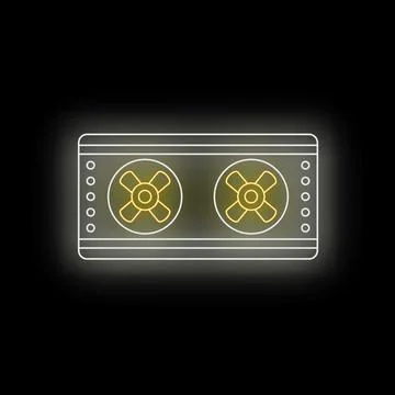 Graphics card processing unit mining neon icon design Stock Illustration