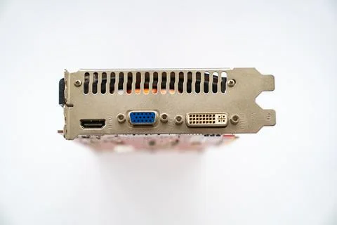 Graphics card on white background. device that transforms graphic image stored Stock Photos