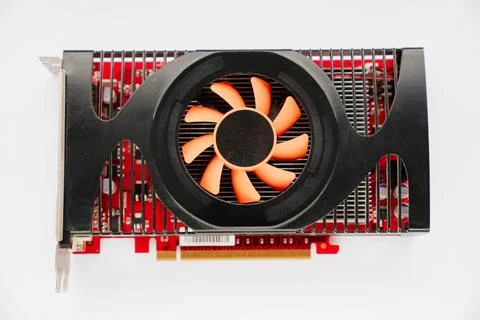 Graphics card on white background. device that transforms graphic image stored Stock Photos