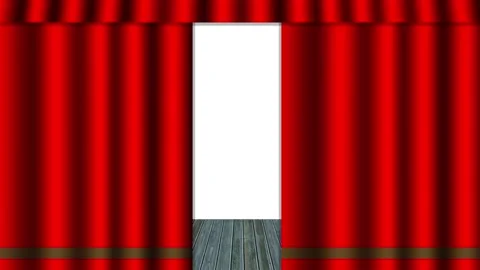 Graphics. Curtain opens for text insertion - Movie. 3d illustration. Stock Footage 270706927