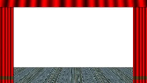 Graphics. Curtain opens for text insertion - 3d illustration 스톡 일러스트