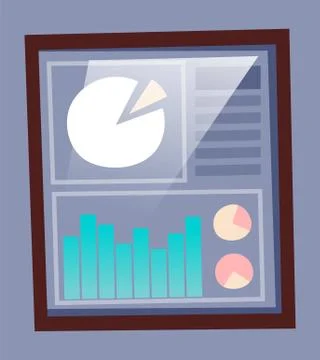 Graphics data image. Bar chart, pie charts, graph business progress. Statistic Stock Illustration