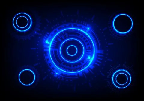 Graphics design circle cog glow concept hitech technology network Stock Illustration