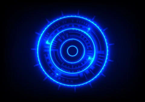 Graphics design circle cog glow concept hitech technology Stock Illustration